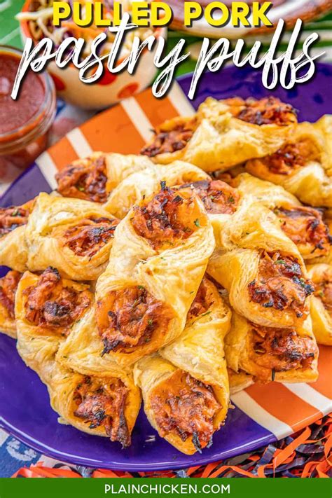 Pulled Pork Pastry Puffs Football Friday Plain Chicken