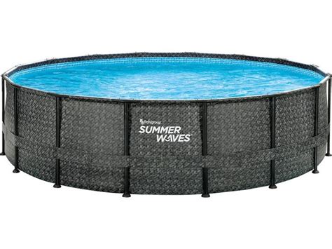 Summer Waves Rundpool Cm X Cm Rattangrau Kaufen Bei Obi