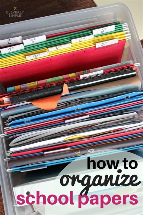 How To Organize School Papers School Paper Organization Kids School