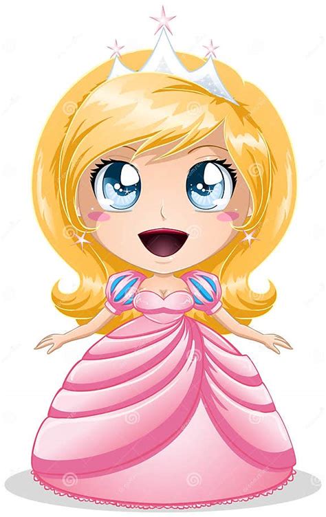 Blond Princess In Pink Dress Stock Vector Illustration Of Front