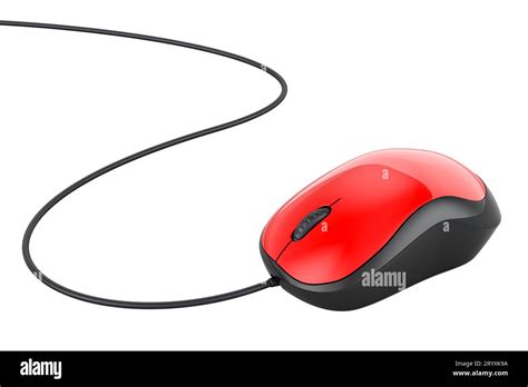 Wired Computer Mouse, 3D rendering isolated on white background Stock ...