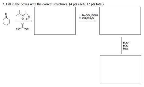 Solved Fill In The Boxes With The Correct Structures Pts Each