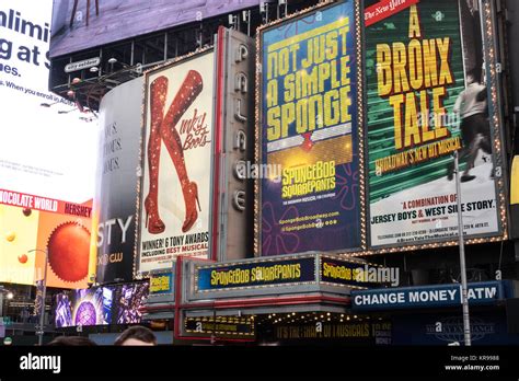 Spongebob Squarepants Marquee At The Palace Theatre In Times Square