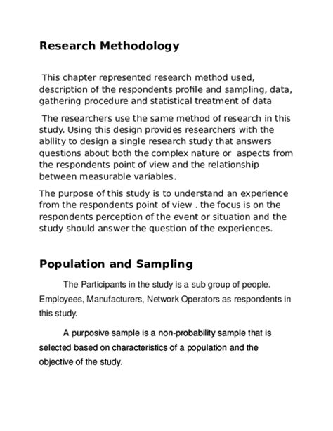 Sample Of Research Methodology