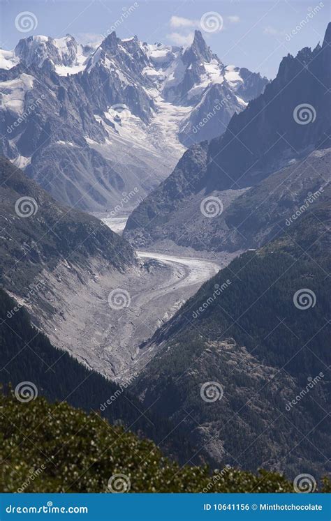 Gletscher Im Mont Blanc Gebirgsmassiv Stockfoto Bild Von Gletscher