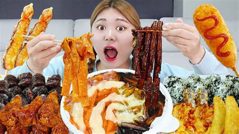 엽떡신메뉴 로제떡볶이 짜장떡볶이 먹방 Spicy Rose Sauce Black Tteokbokki Chicken Mukbang