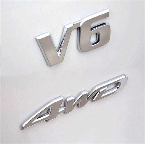 V6 Emblem Chrom Schriftzug Auto Aufkleber Logo Metall V6 Emblem