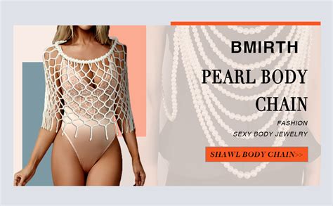 Amazon Bmirth Pearl Bikini Body Chain Sexy Bra Body Jewelry Pearls