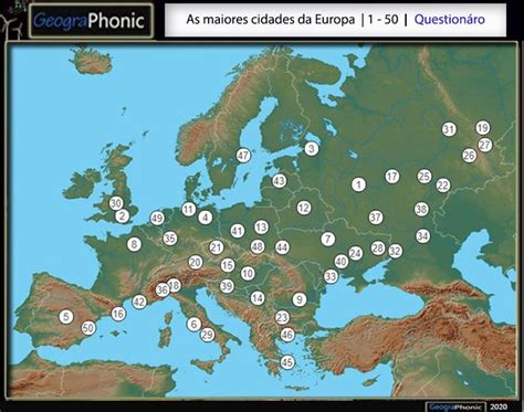 Maiores Cidades Da Europa - As maiores cidades da Europa | 1 - 50 | Questionáro | Counties of ...