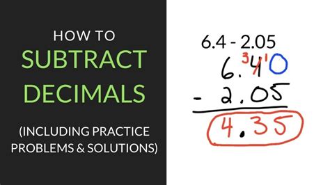 How To Subtract Decimals Examples Worksheet And Definition