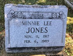 Minnie Lee Baxter Jones 1917 1989 Mémorial Find a Grave