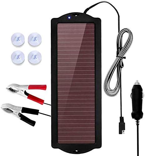 Solar Car Battery Charger, 12V 2.5 Watt Solar Trickle Charger, Waterproof Portable Amorphous ...