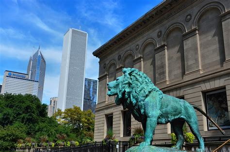 Art Institute Of Chicago Lion Statue In Chicago Illinois Encircle Photos