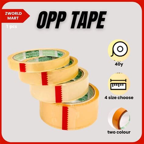 Sweettape Opp Tape 18mm X40yd And 12mm X40yd And 24mm X40yd Clear Brown 1pcs Shopee Malaysia