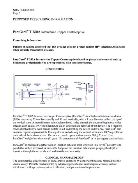 Fillable Online Accessdata Fda Paragard T 380a Intrauterine Copper Contraceptive Accessdata