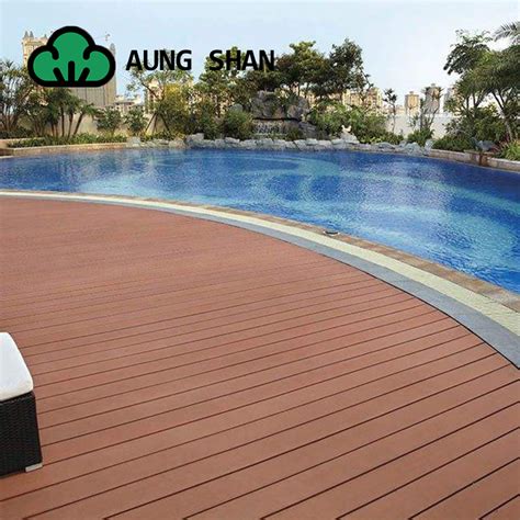 Wood Swimming Pool Outdoor Tile Co Extrusion Exterior Wpc Decking