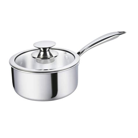 2 Pieces Round Alda Tri Ply Stainless Steel Saucepan Size 14 X 14 X 8