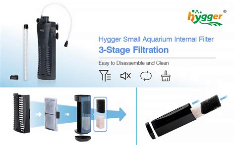 Hygger Aquarium Corner Filter Submersible Internal Power Filter With