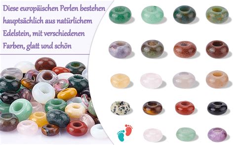 Nbeads St Ck Edelstein Europ Ische Perlen Rondelle Stein Perlen