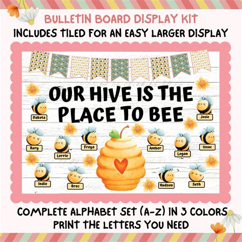 Bee Bulletin Boards Bulletin Board Display Picture Letters 26 Letters Unique Display