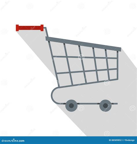 Ícone Do Carrinho De Compras Estilo Liso Ilustração do Vetor