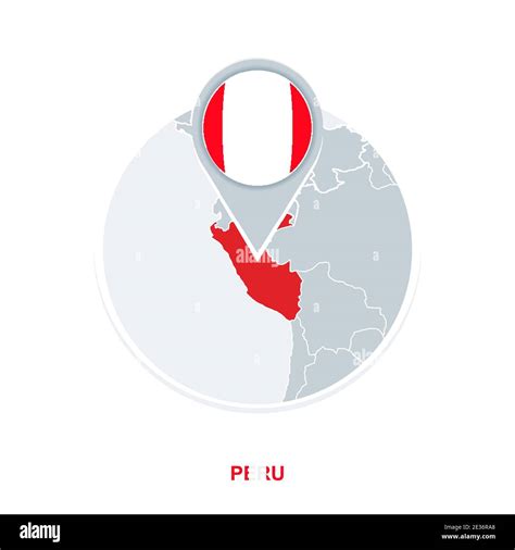 Mapa Y Bandera De Perú Icono De Mapa Vectorial Con Perú Resaltado