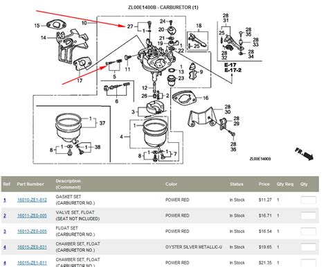 Honda Pressure Washer Carburetor Diagram