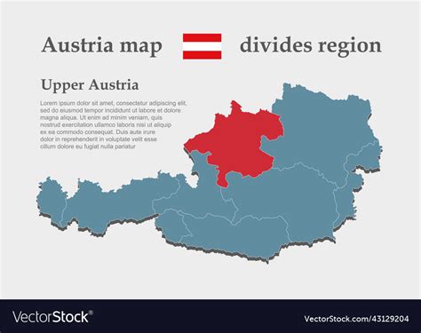 Map austria region upper Royalty Free Vector Image