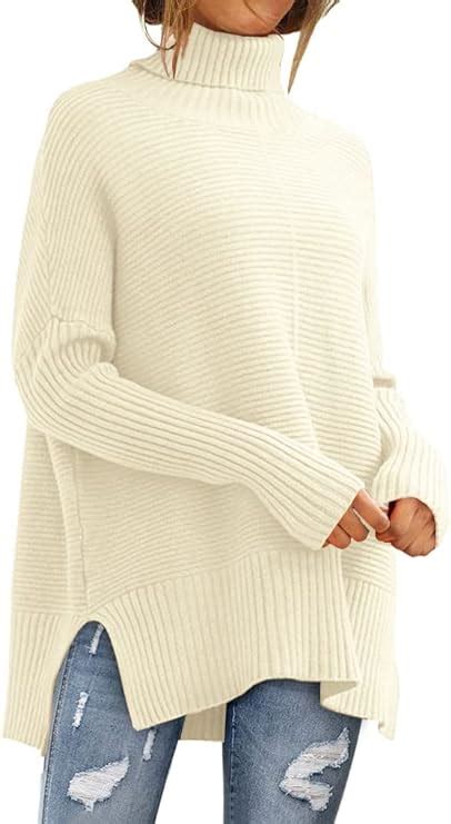 Lillusory Womens Turtleneck Oversized Tunic Fall Sweaters