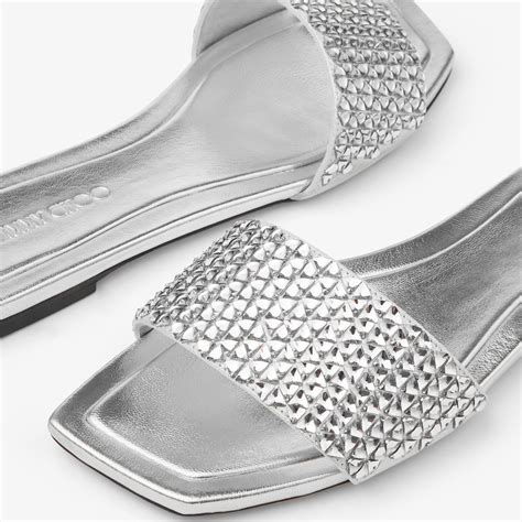 Clovis Flat|Silver Mix Suede Flats| JIMMY CHOO