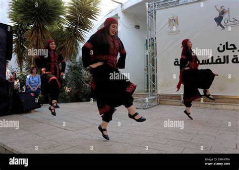 Nablus June People Perform The Traditional Dance