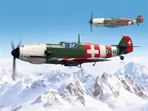 D Swiss Air Force Fighter Messerschmitt Bf E A Wingsy Kits