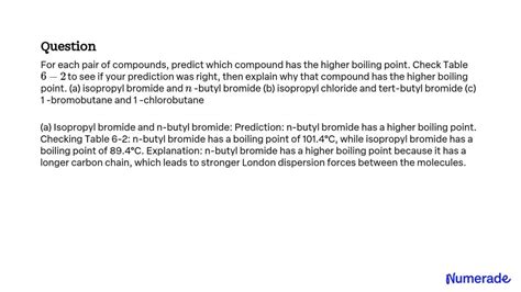 SOLVED:For each pair of compounds, predict which compound has the ...