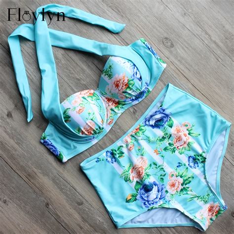 Floylyn Sexy Women Underwire Push Up Bikini Swimsuit Women Floral