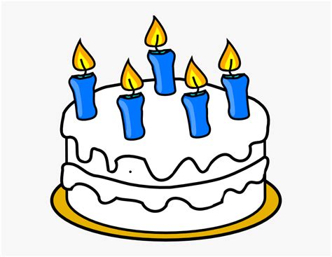 Birthday Cake With Blue Lit Candles Svg Clip Arts Birthday Cake With