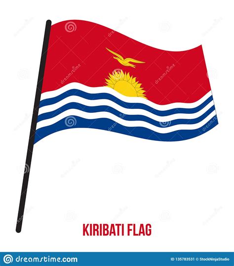 Ejemplo Del Vector Que Agita De La Bandera De Kiribati En El Fondo