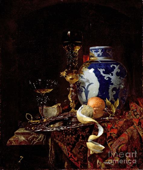 Still Life With A Chinese Porcelain Jar Painting By Willem Kalf