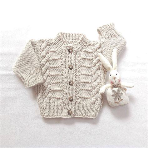 Aran Baby Cardigan 0 To 6 Months Infant Aran Sweater Etsy