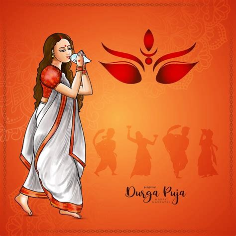 Free Vector | Happy Navratri and Durga puja traditional festival ...