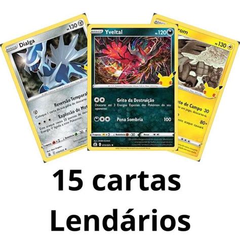 Coleção De Cartas Pokémon Lendários Com 15 Cartas Originais Copag