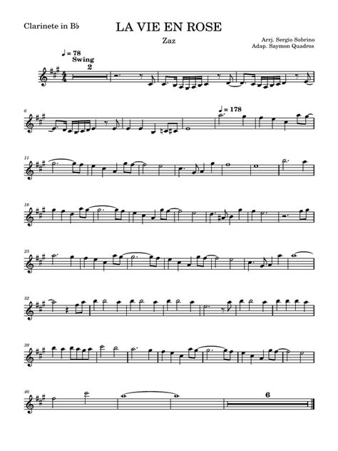 La Vie En Rose Clarinete In Bb Pdf