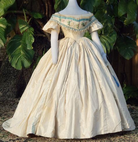 Evening Dress With Bertha C 1860 Historical Dresses Evening Dress