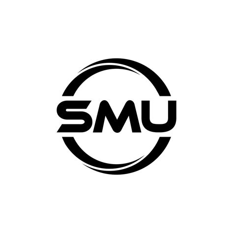 SMU letter logo design in illustration. Vector logo, calligraphy ...