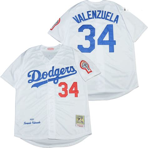 Los Angeles Dodgers 34 Fernando Valenzuela White 1981 Cooperstown