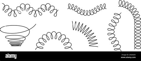 Spiral Spring Set Black Wire Coil Spring Collection Thin Wire Frames