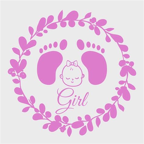 Premium Vector | Baby Girl Footprint Clipart