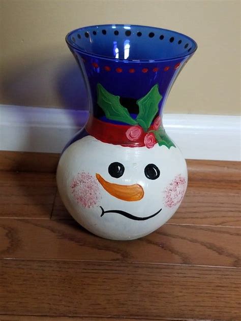 Check Out This Item In My Etsy Shop Listing 734199392 Snowman Vase