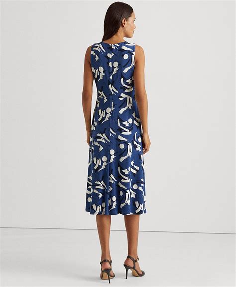 Lauren Ralph Lauren Geometric Print Sleeveless Jersey Dress Macys