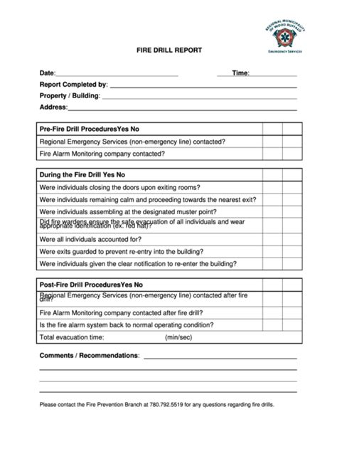 Emergency Drill Report Template