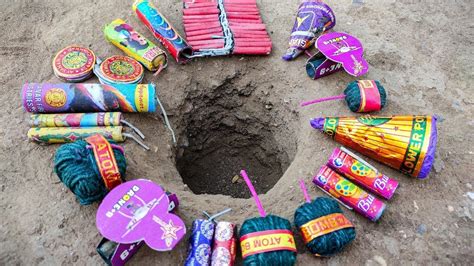 Different Crackers Testing Inside A Big Hole Patakhe Wala